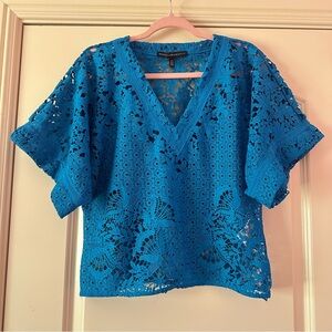 White House Black Market Blouse Lace Kimono